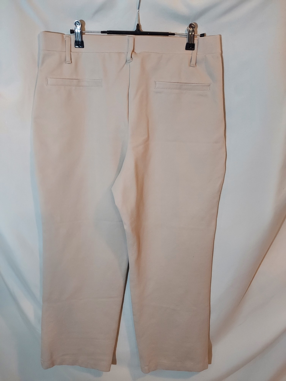 Quince Ultra-Stretch Ponte Straight Leg Ankle Pants Beige Khaki Tan Size L - Picture 2 of 9